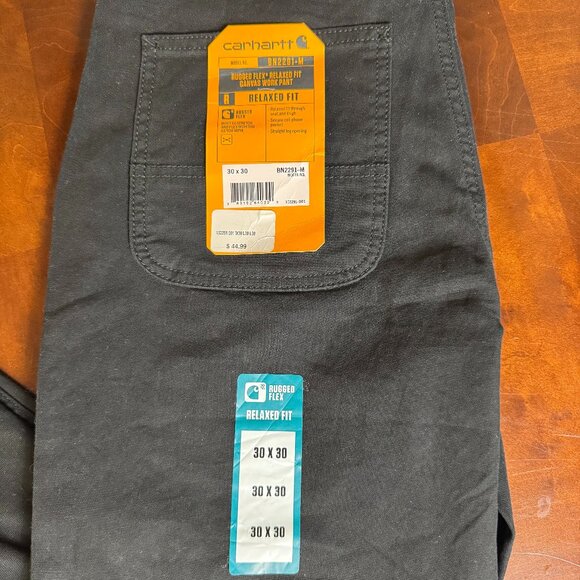 New Carhartt Rugged Flex Relaxed Fit Work Pants - Black, Size 30x30 - NWT's - Picture 2 of 5
